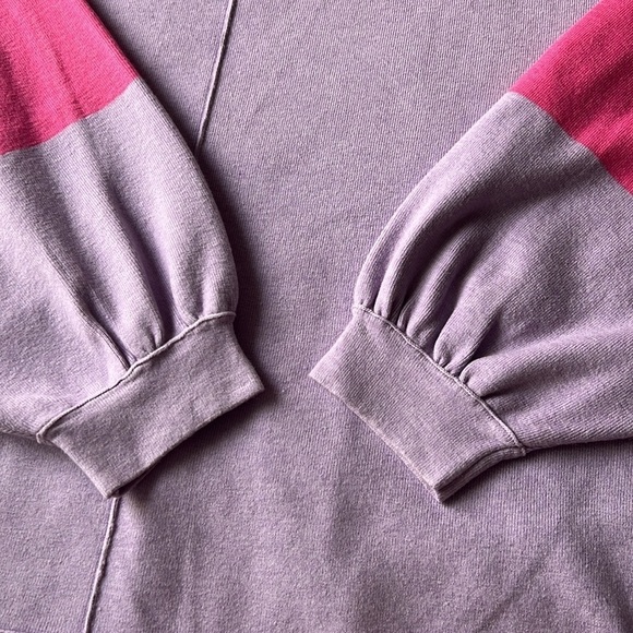 Free People Uptown Colorblock Pullover Sweater Pink Purple - Picture 8 of 12
